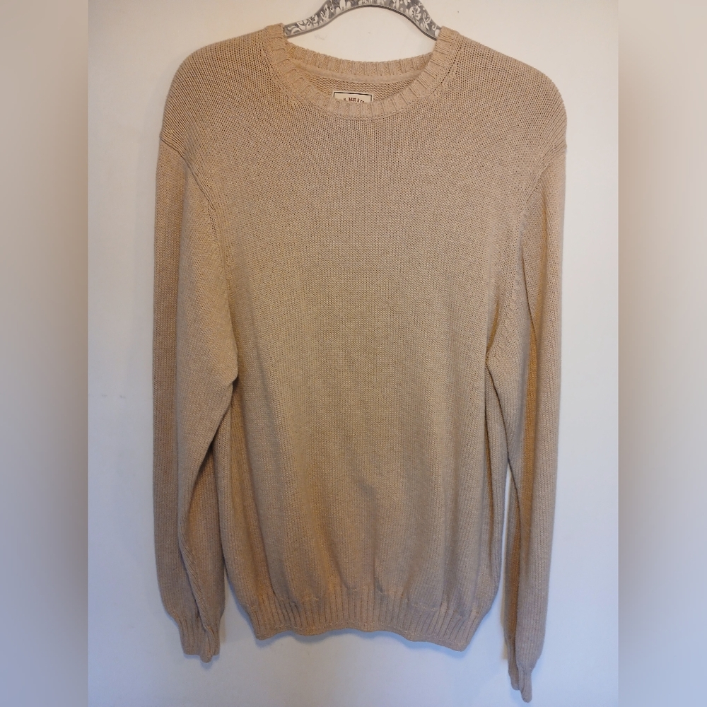 G.H. Bass & Co. Beige 100% Cotton Crewneck Sweater